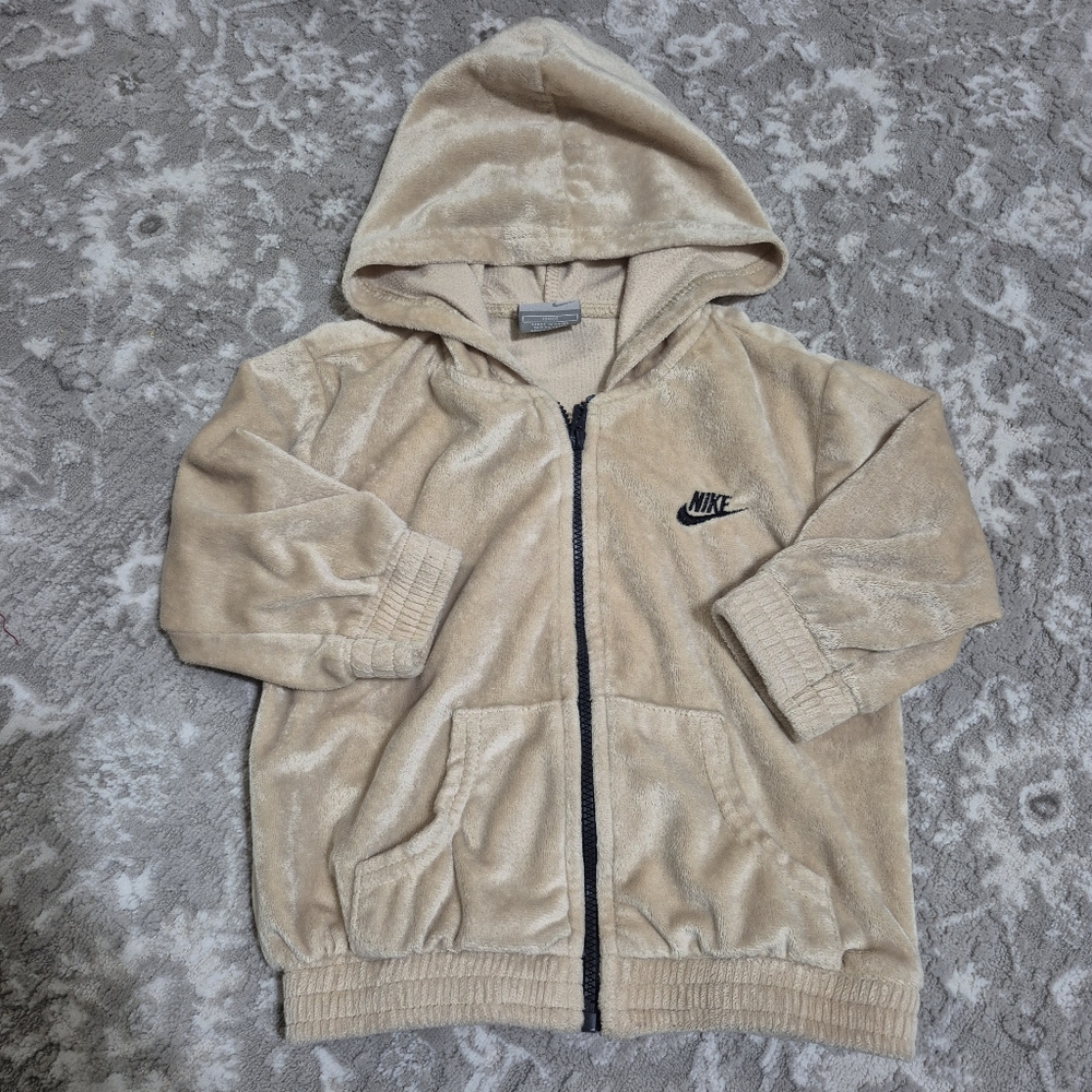 Nike Unisex Tan Soft Zip Hoodie Size 18M